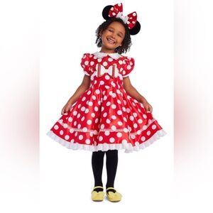 Official Disney Store Minnie Mouse Costume Dress – Red Polka Dot – Size 5/6 NWT